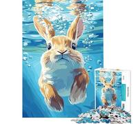 Puzzle de 1000 pièces pour Adultes Illustration d'un Lapin sous l'eau avec des Bulles pour Jeu éducatif défi et décoration (38x26cm)