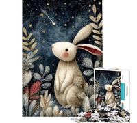 Puzzle de 1000 pièces pour Adultes Illustration d'un Lapin sous Un Ciel étoilé Jeu Familial Défi Difficile et éducatif (Taille 50x75cm)