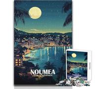 Puzzle de 1000 pièces pour Adultes - Illustration d'un Paysage Nocturne de Nouméa, Nouvelle-Calédonie - Jeu Stimulant, décoration intérieure, Jouet Anti-Stress - Dimensions:50x75cm