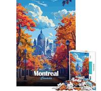 Puzzle de 1000 pièces pour Adultes Illustration d'un Paysage Urbain d'automne à Montréal Canada Jeu Familial éducatif et Stimulant pour Femmes et Hommes Cadeau d'anniversaire (38x52cm)