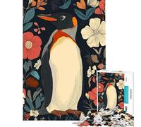 Puzzle de 1000 pièces pour Adultes Illustration d'un Pingouin dans Un Jardin Fleuri Défi éducatif et Anti-Stress Jeu éducatif adapté aux Personnes de 14 Ans et Plus (50x75cm)