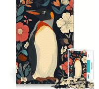 Puzzle de 1000 pièces pour Adultes, Illustration d'un Pingouin dans Un Jardin Fleuri, Jeu de logique et de Gestion du Stress, découpe précise, Cadeau élégant (50x75cm)