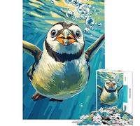Puzzle de 1000 pièces pour Adultes Illustration d'un Pingouin nageant sous l'eau Jeu éducatif défi et Casse-tête Cadeau d'anniversaire (Dimensions 38x26cm)