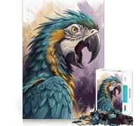 Puzzle de 1000 pièces pour Adultes,Illustration d'un Portrait d'ara Bleu et Or,Assemblage précis,Jeu de réflexion, pour se détendre,Cadeau d'anniversaire Amusant (38x52cm)