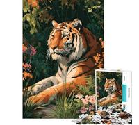 Puzzle de 1000 pièces pour Adultes Illustration d'un Tigre dans la Jungle Activité ludique à la Maison améliore la mémoire et est Un Jouet Anti-Stress pour Les 14 Ans et Plus (50x75cm)