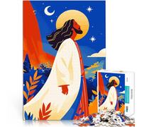 Puzzle de 1000 pièces pour Adultes Illustration inspirante de Jésus-Christ Art Minimaliste Impossible Idées Cadeaux 52x38cm
