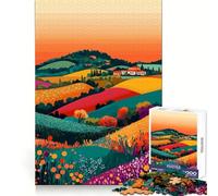Puzzle de 1000 pièces pour Adultes Illustration Minimaliste représentant des collines Italiennes au Coucher du Soleil Jeu de Construction Parfait,Jouet créatif et,Cadeau d' idéal pour se détendre