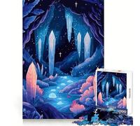 Puzzle de 1000 pièces pour Adultes Illustration Minimaliste sur Le thème d'une Grotte de Cristal Fantastique Découpe précise Jeu Stimulant pour l'esprit Atelier de Jeu Calme Scène de Noël (50x75cm)