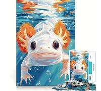 Puzzle de 1000 pièces pour Adultes,Illustration sous-Marine d'axolotl,découpe soignée,Jeu cognitif,Divertissement pour Les Moments de détente,Cadeau d'anniversaire Artistique (38x26cm)