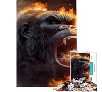 Puzzle de 1000 pièces pour Adultes Inferno Roar Monkey Kong Jeu addictif pour cultiver la Patience Jeu Familial Anti-Stress Cadeau d'anniversaire (Dimensions 38x52cm)