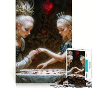 Puzzle de 1000 pièces pour Adultes inspiré d'Alice au Pays des Merveilles avec Deux Reines et des cœurs Jeu de réflexion aux pièces nettes et précises idéal pour se détendre et s'amuser Un Moment