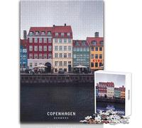 Puzzle de 1000 pièces pour Adultes, inspiré de Copenhague, Un Jeu de réflexion Familial et éducatif de 38x26cm