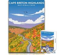 Puzzle de 1000 pièces pour Adultes, inspiré des Hautes Terres du Cap-Breton Jeu de réflexion Familial et éducatif Dimensions 50x75cm