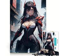 Puzzle de 1000 pièces pour Adultes,inspiré du Manga Cyberpunk,avec Une Fille Un Jeu Stimulant,aux découpes nettes et à l'alignement Parfait Idéal pour Une activité Amusante en Famille,même Le Soir