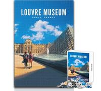 Puzzle de 1000 pièces pour Adultes, inspiré du musée du Louvre à Paris Jeu Stimulant et décoratif, idéal pour décorer Un Mur Dimensions 50x75cm
