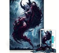 Puzzle de 1000 pièces pour adultes,inspiré d'un anime,représentant une fille vampire et la mort Jeu de réflexion stimulant,découpe nette,alignement parfait,activité amusante en famille le soir 38x52cm