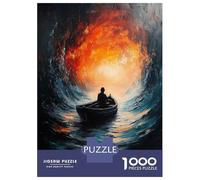 Puzzle De 1000 Pièces pour Adultes Into The Abyss Surreal Lone Boatman Puzzle pour Adultes, Jouet, Décoration Murale, Analyse Et Logique, Cadeaux Uniques pour Anniversaire Et Noël 38x26cm/1000pcs