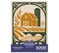 Puzzle De 1000 Pièces pour Adultes Iowa Farm Scene Illustration Puzzle Adulte Jeu Manuel Décoration Parfaite Jeu Stimulant Cadeaux 52x38cm/1000pcs