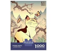 Puzzle De 1000 Pièces pour Adultes Japanese Bonsai Style Cat Puzzle pour Adultes Jeu De Réflexion Jeu De Détente pour Passer Le Temps Interaction Parent-Enfant 52x38cm/1000pcs