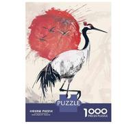 Puzzle De 1000 Pièces pour Adultes Japanese Crane Wall Art Print-1 Puzzle Anti-Stress, Difficile, Cadeau Unique pour Un Anniversaire Ou Noël 38x26cm/1000pcs