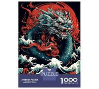 Puzzle De 1000 Pièces pour Adultes Japanese Dragon Puzzles pour Adultes - Améliorez Votre Mémoire - Activités Ludiques À Faire À La Maison - Idéal comme Cadeau 52x38cm/1000pcs