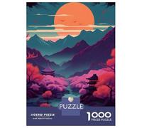 Puzzle De 1000 Pièces pour Adultes Japanese Sunset 05 Puzzles pour Adolescents Jeu De Réflexion Améliore La Mémoire Défi Éducatif 38x26cm/1000pcs