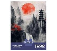 Puzzle De 1000 Pièces pour Adultes Japanese Waterfall Pagoda Print Puzzles pour Adolescents - Course De Vitesse Manuelle - Difficile Et Stimulant - Cadeaux De Noël Et d'anniversaire 52x38cm/1000pcs
