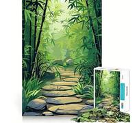 Puzzle de 1000 pièces pour adultes, jardin zen en bambou, japonais, découpe précise, jeu de réflexion amusant, cadeau de détente, décoration de Noël (50 x 75 cm)