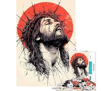 Puzzle de 1000 pièces pour Adultes Jésus-Christ avec Couronne d'épines Jeu Familial Cadeau d'anniversaire Unique Idée Cadeau pour Noël et Les fêtes (Dimensions 38x52cm)