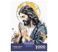 Puzzle De 1000 Pièces pour Adultes Jesus Christ in Prayer Illustration Puzzle pour Adolescents Améliore La Mémoire Difficile Et Stimulant Idéal comme Cadeau 52x38cm/1000pcs
