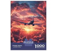Puzzle De 1000 Pièces pour Adultes Jet at Sunset Puzzle pour Adultes Jeux Relaxants Améliorent La Mémoire Jeu Stimulant Cadeaux 52x38cm/1000pcs
