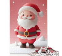 Puzzle de 1000 pièces pour adultes, jeu de puzzle de père Noël mignon pour la famille, puzzle en bois, défi pour l'esprit, puzzle de 1000 pièces (75 x 50 cm)