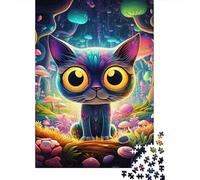 Puzzle de 1000 pièces pour adultes, jeu de puzzle en forme de chat pour la famille, puzzle en bois, puzzle défi mental, 1000 pièces (75 x 50 cm)