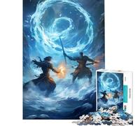 Puzzle de 1000 pièces pour Adultes Jeu de réflexion et de Combat Ninja élémentaire Jouet éducatif Cadeau d'anniversaire Analyse et logique (Dimensions 38x26cm)