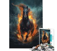 Puzzle de 1000 pièces pour Adultes Jeu de réflexion sur Le thème des juments Sauvages Cadeau d'anniversaire Analyse et logique (Dimensions 38x26cm)