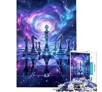 Puzzle de 1000 pièces pour Adultes Jeu d'échecs Cosmique dans Un Univers Fantastique Spatial Stimule Le Cerveau Découpe de précision Jeu Impossible Convient aux 14 Ans et Plus (50x75cm)