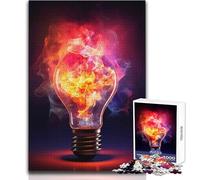 Puzzle de 1000 pièces pour Adultes, Jeu éducatif Familial Ampoule Ardente, défi Stimulant, idées Cadeaux, Dimensions:50x75cm