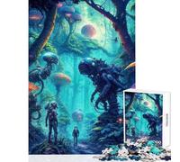 Puzzle de 1000 pièces pour Adultes Jeu Familial sur Le thème de la frontière Galactique et des extraterrestres Décoration pour la Maison avec Poster et fiche de Questions Assortis (50x75cm)