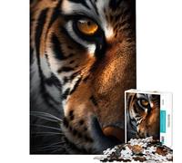 Puzzle de 1000 pièces pour Adultes Jeu Intense L'œil du Tigre Stimule Le Cerveau Défi Difficile Jeu Relaxant pour Les 14 Ans et Plus 50x75cm