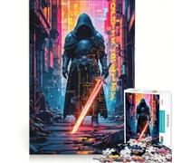 Puzzle de 1000 pièces pour Adultes Jeu numérique Neon Warrior pour Toute la Famille idéal pour se divertir à la Maison Cadeau Original pour Un Anniversaire ou Noël 50x75cm