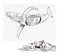 Puzzle de 1000 pièces pour Adultes : Jonas et la Baleine, Puzzle carré en Bois, décoration intérieure, Cadeau de Noël, 1000 pièces (75 x 50 cm).
