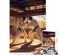 Puzzle de 1000 pièces pour Adultes Jouet d'entraînement au Judo décoration Murale Cadeau de Noël Secret Jeu Relaxant avec pièces de Formes aléatoires Parfaitement emboîtables Dimensions 50x75cm