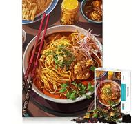 Puzzle de 1000 pièces pour Adultes Khao Soi,Plat de Nouilles du Nord de la Thaïlande,découpe Nette,Art,défi Intelligent,Jeu Amusant pour Passer Le Temps,décoration Murale de Noël (38x26cm)