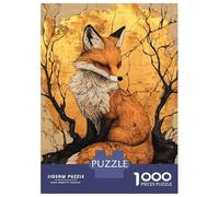 Puzzle De 1000 Pièces pour Adultes Kintsugi Golden Fox Illustration Puzzle Adulte Jeux Relaxants Course De Vitesse Manuelle Cadeau d'anniversaire, Cadeaux, 52x38cm/1000pcs