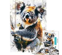 Puzzle de 1000 pièces pour Adultes Koala Aquarelle Décoration Murale Cadeau Original et Amusant pour Un Anniversaire ou Noël (50x75cm)