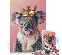 Puzzle de 1000 pièces pour Adultes Koala King Couronne Pastel Jeu de Construction améliore la mémoire Cadeau Unique pour Anniversaire et Noël 38x26cm