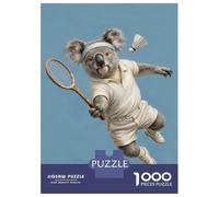 Puzzle De 1000 Pièces pour Adultes Koala Tennis Player with Racquet Puzzle pour Adolescents Analyse Et Logique Aide À Stimuler Le Cerveau Idéal comme Cadeau pour Toute La Famille 70x50cm/1000pcs