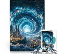 Puzzle de 1000 pièces pour Adultes La Cité Vortex Fait de Bois Convient aux 14 Ans et Plus Jouets Anti-Stress De Superbes Cadeaux et Jouets。Taille:50x75cm/19.68x29.52pouce