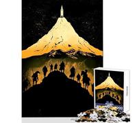 Puzzle de 1000 pièces pour Adultes La Communauté de l'anneau Jeu de Construction à Faire soi-même Idée Cadeau Parfaite Jeux de détente avec Poster et fiche de Questions Assortis Dimensions 50x75cm