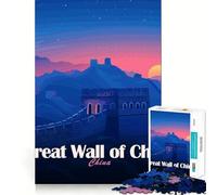 Puzzle de 1000 pièces pour Adultes La Grande Muraille de Chine au Coucher du Soleil Décoration soignée Activité cérébrale Amusante et Facile Cadeau d'anniversaire idéal (50x75cm)
